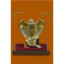 Gold Plexiglases Classic American Eagle Sculpture