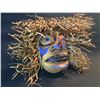 Image 2 : BRAD BAZILLE, HAND CARVED AND PAINTED WILD MAN MASK, APPROX. 23'' WIDE, WITH CEDAR BARK HAIR