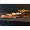 Image 2 : BRAD BAZILLE, HAND CARVED AND PAINTED EAGLE MASK, WITH CEDAR BARK LINING, 34'' LONG, SIGNED BY