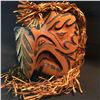 Image 2 : BRAD BAZILLE, HAND CARVED AND PAINTED FIRST NATIONS MASK, APPROX. 18'' TALL, WITH CEDAR BARK HAIR