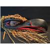 Image 3 : JOHN JOHNSTON, HAND CARVED AND PAINTED RAVEN MASK, WITH CEDAR BARK LINING, SIGNED BY ARTIST ON