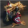 Image 2 : JOHN JOHNSTON, HAND CARVED AND PAINTED BEAR MASK, WITH WOVEN CEDAR BARK ACCENTS, SIGNED BY ARTIST