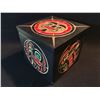 Image 2 : LAWRENCE SCOW HAND CARVED AND PAINTED BENT WOOD BOX, TITLED "RAVENS AND MOON", SIGNED ON BOTTOM BY