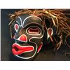 Image 2 : ANDY WESLEY, OF TSU-ECH NATION, HAND CARVED AND PAINTED WILD MAN MASK WITH CEDAR BARK ACCENTS,