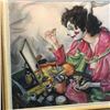 Image 2 : SHELDON C. SCHONEBERG ORIGINAL FRAMED PASTEL, CLOWN DOING MAKUP, SIGNED BY ARTIST UPPER RIGHT
