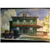 Image 1 : ORIGINAL OIL ON CANVAS PAINTING, UNTITLED SCENE OF A VINTAGE PLYMOUTH TRUCK AT "ABUNDANT WINERY",