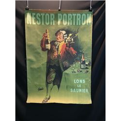 "NESTOR PORTRON" LARGE VINTAGE FRENCH LIQUOR POSTER, 60 1/4'' X 42 1/2''
