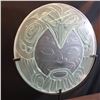 Image 2 : JOHN NUTTER, EAGLE TRANSFORMATION DESIGN, ETCHED ROUND GLASS PANEL ON METAL BASE, 20'' WIDE