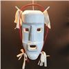Image 1 : COREY "NOKATSI" LAROCQUE, "SPIRIT BRINGER" HAND CARVED AND PAINTED MASK WITH FEATHER AND BENT WOOD