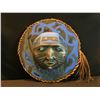 Image 1 : HAND CARVED AND PAINTED KINGFISHER MOON MASK, BY NUU CHAH NULTH ARTIST PATRICK AMOS, WITH WOVEN