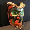 Image 2 : HAND CARVED AND PAINTED WILD MAN "BUKWUS" MASK, BY SQUAMISH NATION ARTIST RICHARD BAKER, WITH WOVEN