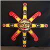 Image 1 : MATTHEW BAKER OF SQUAMISH NATION, HAND CARVED AND PAINTED EIGHT RAY SUN MASK, 31'' WIDE, SIGNED BY