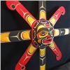 Image 2 : MATTHEW BAKER OF SQUAMISH NATION, HAND CARVED AND PAINTED EIGHT RAY SUN MASK, 31'' WIDE, SIGNED BY