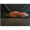Image 1 : CRAIG VOISIN HAND CARVED SEA LION PANEL WITH ABALONE INLAID ACCENT, TWO TONE STAIN FINISH, 67''