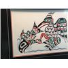 Image 2 : KWAGIULTH ARTIST TONY HUNT JR., FRAMED LIMITED EDITION PRINT, "KINGFISHER & SALMON", 140/180,