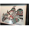Image 3 : KWAGIULTH ARTIST TONY HUNT JR., FRAMED LIMITED EDITION PRINT, "KINGFISHER & SALMON", 140/180,