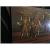 Image 3 : J. BENDER, ORIGINAL OIL ON CANVAS PAINTING OF FOUR MEN WALKING WITH HARVEST, UNFRAMED, DATED 2000,