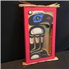 Image 2 : CHRIS "TSAKIS" LINES OF KWA-GIULTH NATION, HAND CARVED AND PAINTED EAGLE PANEL WITH CEDAR BARK AND