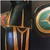 Image 2 : ROBERT JOSEPH HAND CARVED AND PAINTED EAGLE MASK, WITH SMALL EAGLE AND WING TOTEM TOP PIECE, HORSE