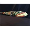 Image 2 : HARVEY JOHN, HAND CARVED AND PAINTED BEAR PADDLE, WITH ABALONE INLAY, SIGNED BY ARTIST ON BACK,
