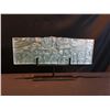 Image 3 : JOHN NUTTER HAIDA BOX DESIGN, ETCHED RECTANGULAR GLASS PANEL ON METAL BASE, 23'' WIDE