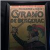 Image 2 : "CYRANO DE BERGERAC" LARGE FRAMED VINTAGE FRENCH LIQUOR POSTER, 92'' X 35 1/2''