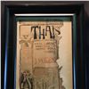 Image 2 : HAND DRAWN MIXED MEDIUM ON PAPER FRAMED PIECE RESEMBLING AN ANTIQUE FRENCH NEWSPAPER CUTOUT, ARTIST