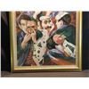 Image 3 : SHELDON C. SCHONEBERG, FRAMED ORIGINAL PASTEL, FIVE MEN WEARING MASKS, SIGNED AND DATED BY ARTIST