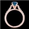 Image 2 : 1.45 CTW SI Certified Fancy Blue Diamond Solitaire Ring 10K Rose Gold - REF-163R5K - 34985