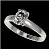 Image 1 : 1 CTW Certified VS/SI Quality Oval Diamond Solitaire Ring 10K White Gold - REF-297R2K - 32991