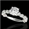 Image 1 : 1.50 CTW H-SI/I Certified Diamond Solitaire Ring 10K White Gold - REF-163N6A - 34880