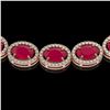 Image 4 : 52.15 CTW Ruby & Diamond Necklace Rose Gold 10K Rose Gold - REF-655K3W - 40950