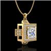 Image 2 : 1.46 CTW Princess VS/SI Diamond Micro Pave Necklace 18K Yellow Gold - REF-418A2V - 37195