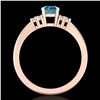 Image 4 : 0.75 CTW Fancy Intense Blue Diamond Engagement Classic Ring 18K Rose Gold - REF-101A8V - 37587