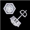 Image 4 : 1.07 CTW VS/SI Diamond Solitaire Art Deco Stud Earrings 18K White Gold - REF-190M9F - 36899