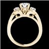 Image 2 : 1.70 CTW H-SI/I Certified Diamond 3 Stone Ring 10K Yellow Gold - REF-305N5A - 35342