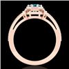 Image 4 : 0.53 CTW Fancy Intense Blue Diamond Solitaire Art Deco Ring 18K Rose Gold - REF-109A3V - 37440