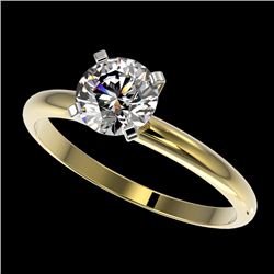 1.06 CTW Certified H-SI/I Quality Diamond Solitaire Engagement Ring 10K Yellow Gold - REF-216V4Y - 3