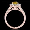 Image 2 : 2 CTW Certified SI/I Fancy Intense Yellow Diamond Solitaire Halo Ring 10K Rose Gold - REF-207N3A - 3