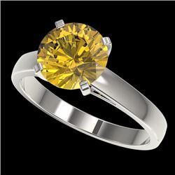 2.50 CTW Certified Intense Yellow SI Diamond Solitaire Ring 10K White Gold - REF-579Y2X - 33047