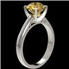 Image 4 : 2.50 CTW Certified Intense Yellow SI Diamond Solitaire Ring 10K White Gold - REF-579Y2X - 33047
