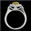 Image 2 : 1.50 CTW Certified SI/I Fancy Intense Yellow Diamond Solitaire Halo Ring 10K White Gold - REF-180A2V