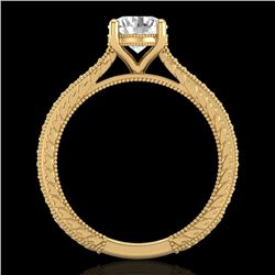 1.45 CTW VS/SI Diamond Art Deco Ring 18K Yellow Gold - REF-400H2M - 37006