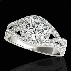1.50 CTW H-SI/I Certified Diamond Solitaire Halo Ring 10K White Gold - REF-263M6F - 33832