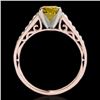Image 2 : 1.35 CTW Certified SI/I Fancy Intense Yellow Diamond Solitaire Ring 10K Rose Gold - REF-156X4R - 349