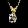 Image 2 : 0.50 CTW Certified VS/SI Quality Oval Diamond Solitaire Necklace 10K Yellow Gold - REF-79Y5X - 33165