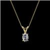 Image 4 : 0.50 CTW Certified VS/SI Quality Oval Diamond Solitaire Necklace 10K Yellow Gold - REF-79Y5X - 33165
