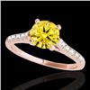 Image 1 : 1.20 CTW Certified SI/I Fancy Intense Yellow Diamond Solitaire Ring 10K Rose Gold - REF-145N3A - 349
