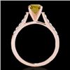 Image 2 : 1.20 CTW Certified SI/I Fancy Intense Yellow Diamond Solitaire Ring 10K Rose Gold - REF-145N3A - 349