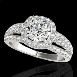 2.25 CTW H-SI/I Certified Diamond Solitaire Halo Ring 10K White Gold - REF-316K4W - 34007